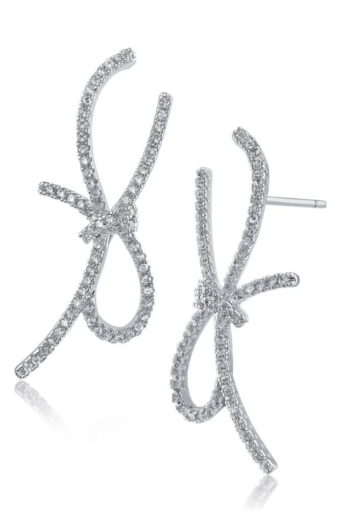 商品Kenneth Jay Lane|Pavé CZ Bow Drop Earrings,价格¥613,第1张图片