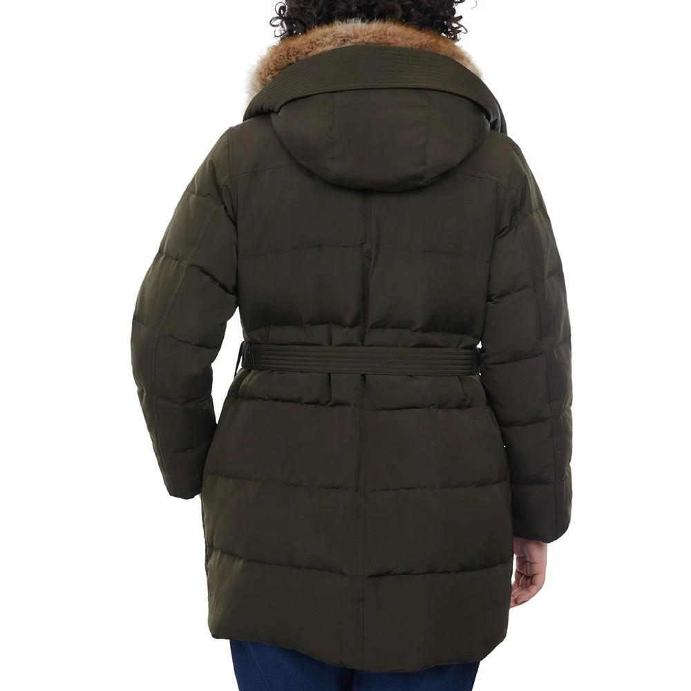 商品Michael Kors|Women's Plus Size Belted Faux-Fur-Collar Down Puffer Coat, Created for Macy's,价格¥1929,第2张图片详细描述