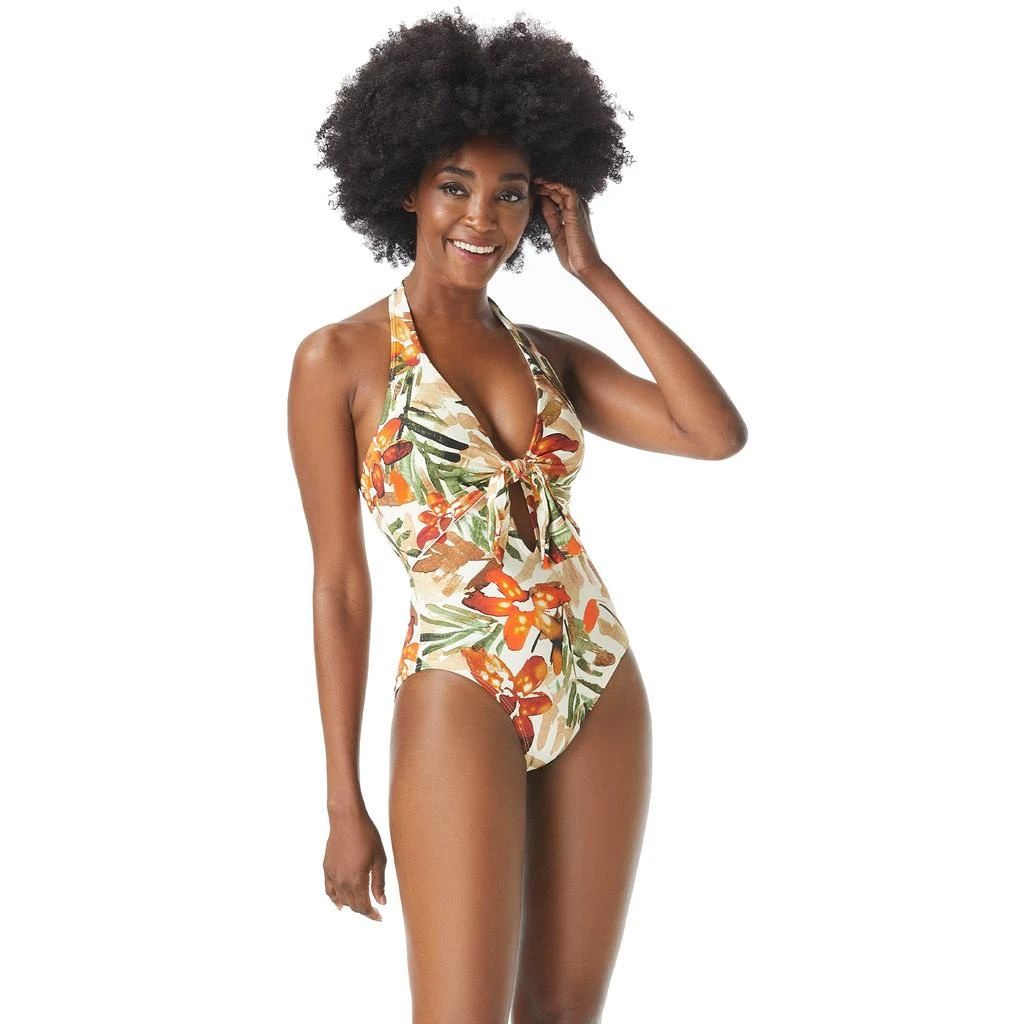 商品Vince Camuto|Seychelles Floral Tie Front Halter One-Piece,价格¥197,第1张图片
