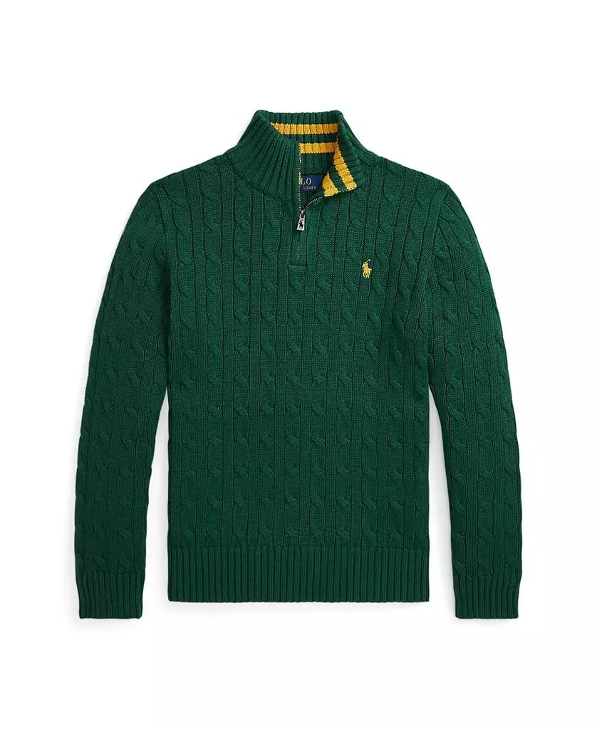 商品Ralph Lauren|Big Boys Cable-Knit Cotton Quarter-Zip Sweater,价格¥235,第1张图片