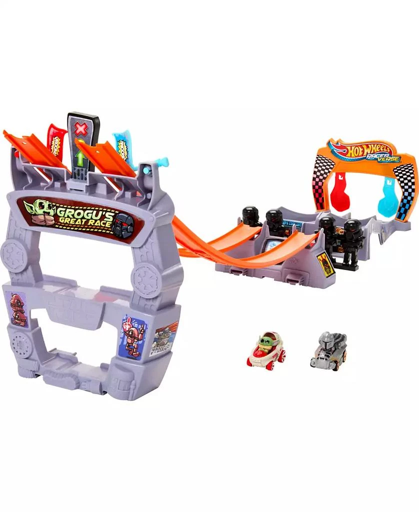 商品Hot Wheels|Racerverse, Star Wars Track Set with 2 Hot Wheels Racers Inspired By Star Wars - Grogu and The Mandolorian,价格¥202,第1张图片