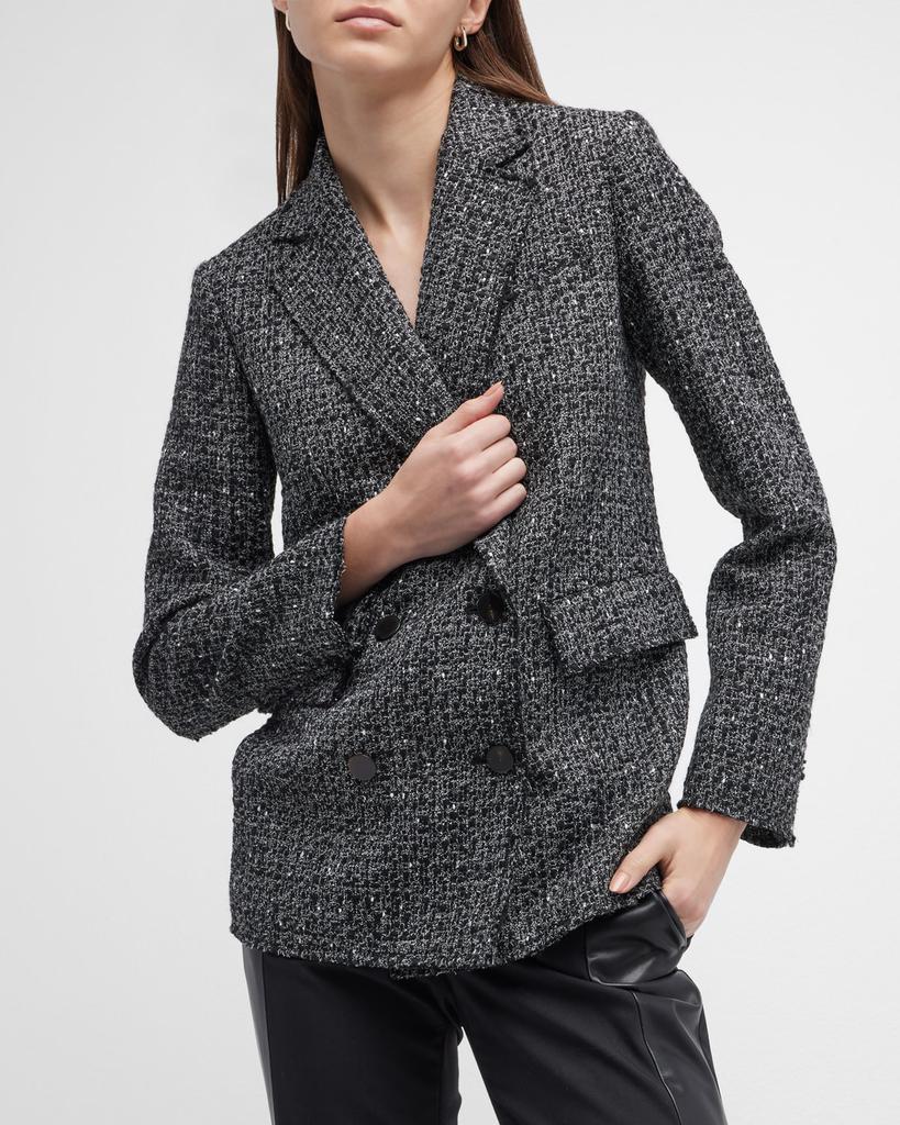 Piazza Noelle Double-Breasted Tweed Jacket商品第6张图片规格展示