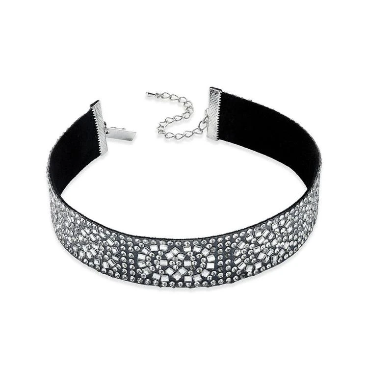 商品INC International|Silver-Tone Pavé Ribbon Choker Necklace, Created for Macy's,价格¥68,第1张图片