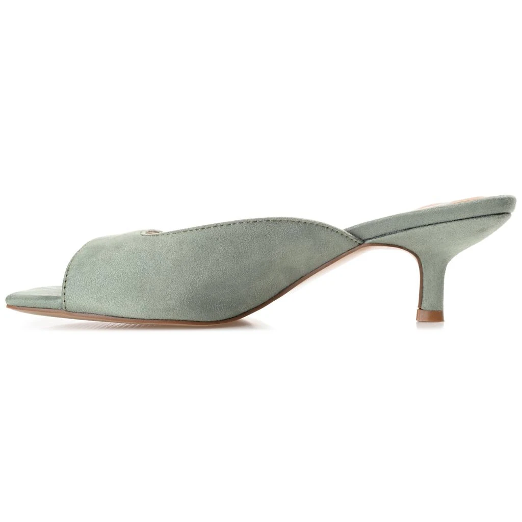 商品Journee Collection|Womens Medium and Wide Width Larna Slip On Kitten Heel Open Toe Pumps,价格¥475,第2张图片详细描述