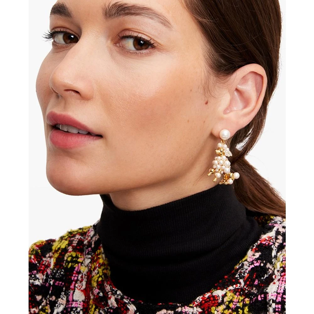 商品Kate Spade|Gold-Tone Cubic Zirconia & Imitation Pearl Poodle Statement Earrings,价格¥652,第3张图片详细描述