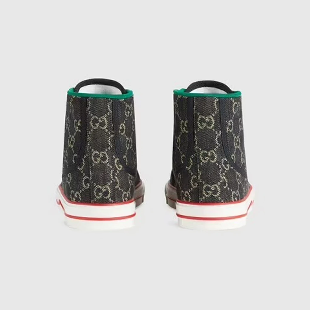 GUCCI 男士黑色印花牛仔布高帮运动鞋 625807-UN310-1290 商品