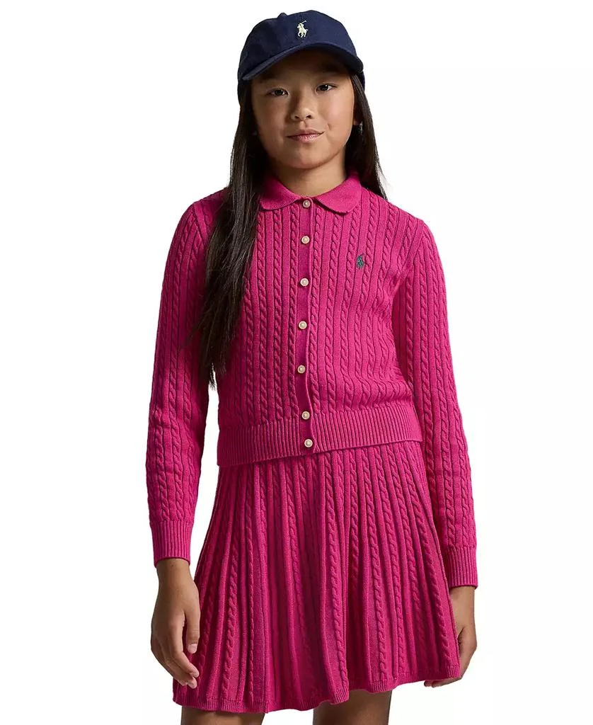 商品Ralph Lauren|Girls 7-16 Cotton Polo Cardigan Sweater and Skirt, 2-Piece Set,价格¥594,第2张图片详细描述
