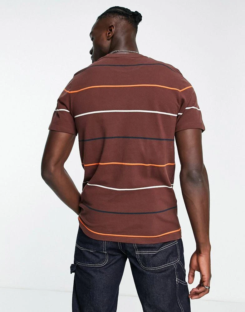 商品Fila|Fila striped t-shirt with branding in brown,价格¥217,第2张图片详细描述