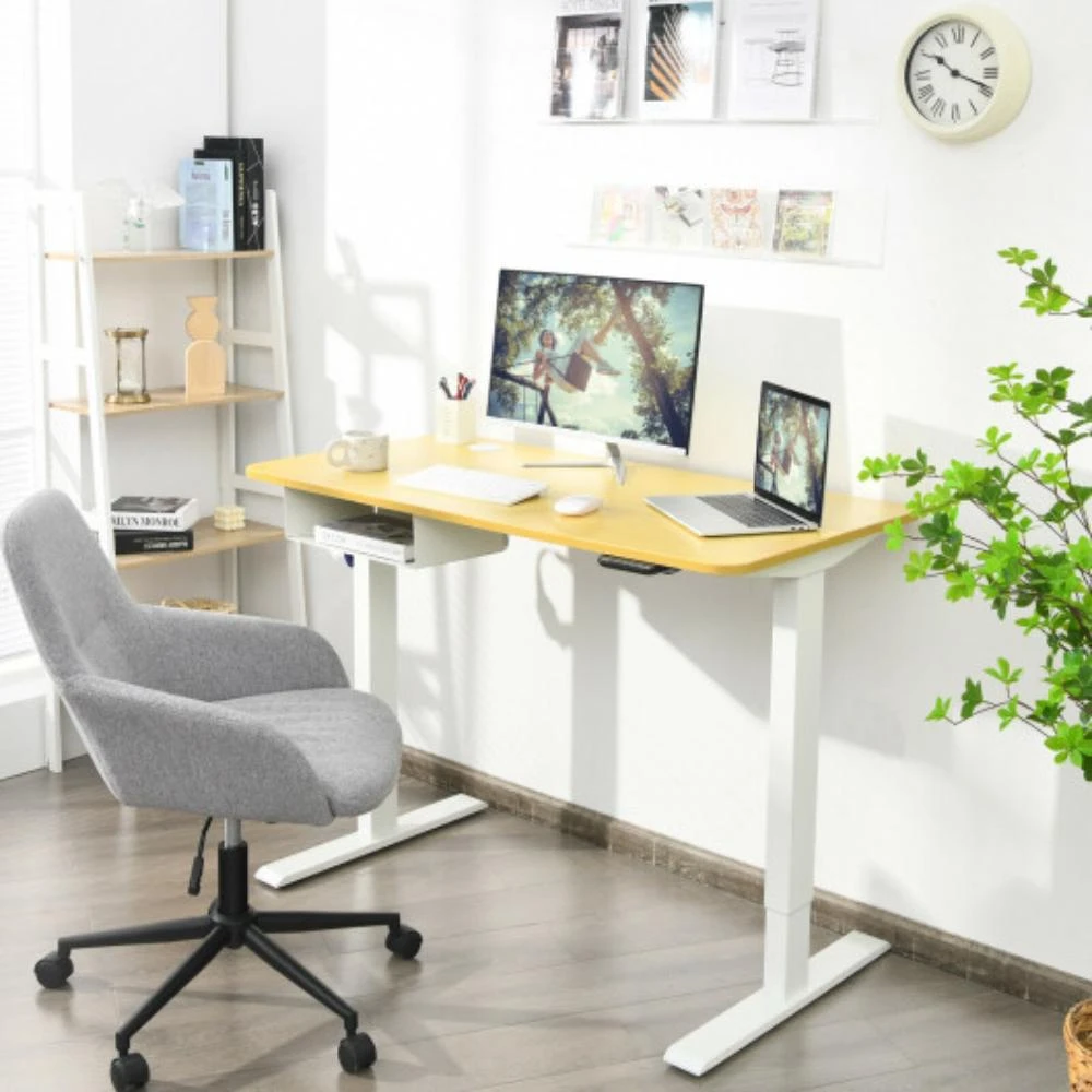 商品Hivvago|48-Inch Electric Standing Adjustable Desk with Control Panel and USB Port-Natural,价格¥3062,第2张图片详细描述