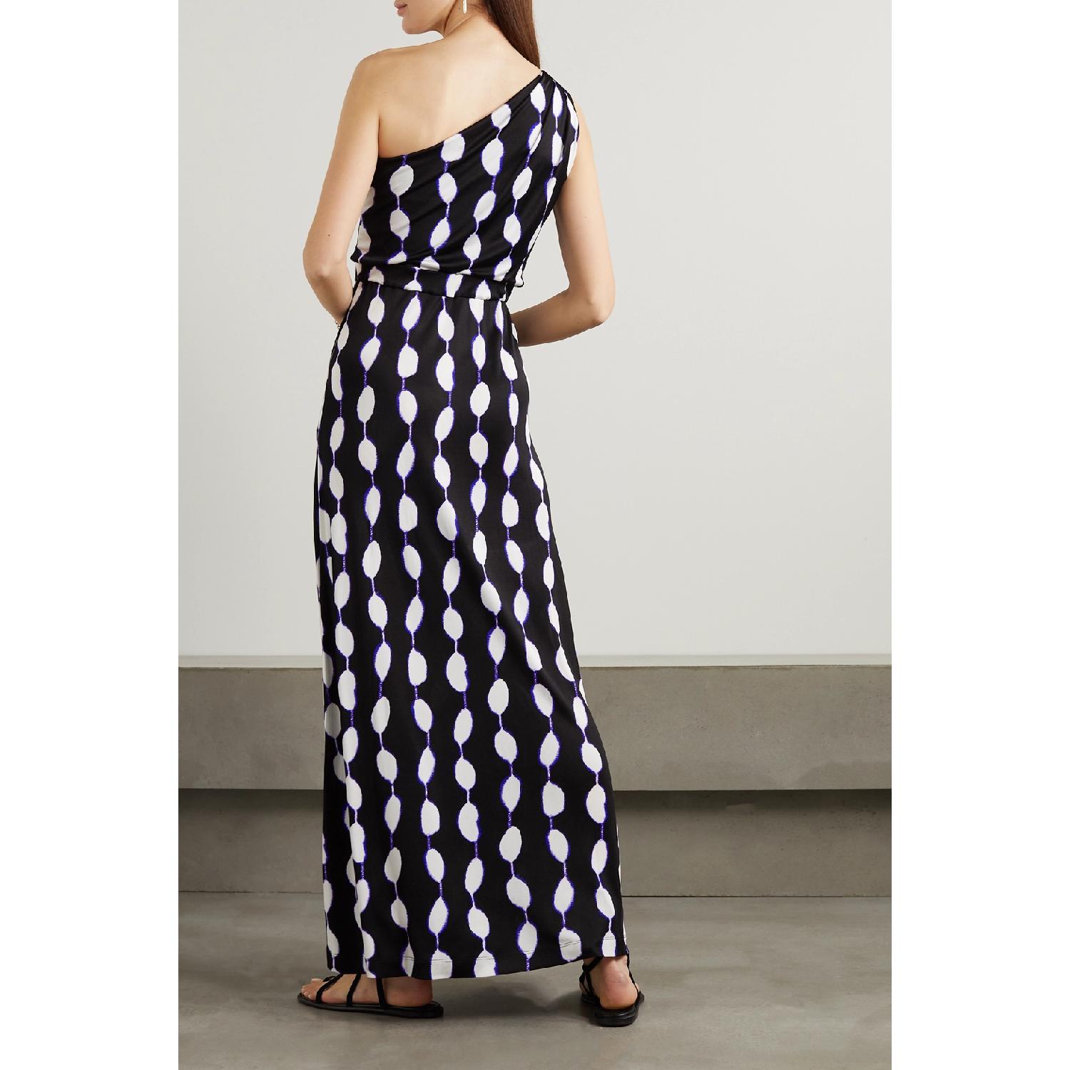 包邮包税【预售7天发货】 DIANE VON FURSTENBERG 23秋冬 女士 连衣裙 Kiera 单肩印花平纹布超长连衣裙 1647597309114104 DVFDS2R031SBDLB 商品第4张图片规格展示