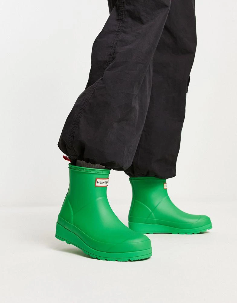 商品Hunter|Hunter Original exclusive play short wellington boot in green,价格¥526,第1张图片