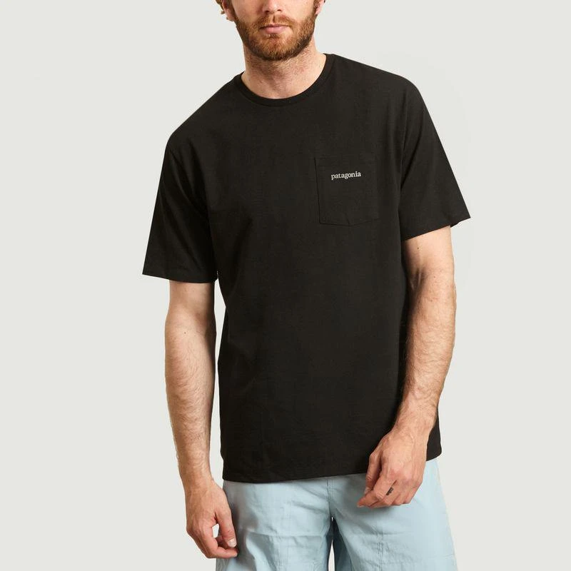 商品Patagonia|Line Logo Ridge Pocket Responsibili-Tee t-shirt Black PATAGONIA,价格¥363,第1张图片