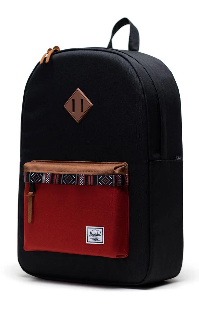 商品Herschel Supply|Heritage Backpack - Black/Saddle/Ketchup,价格¥258,第3张图片详细描述