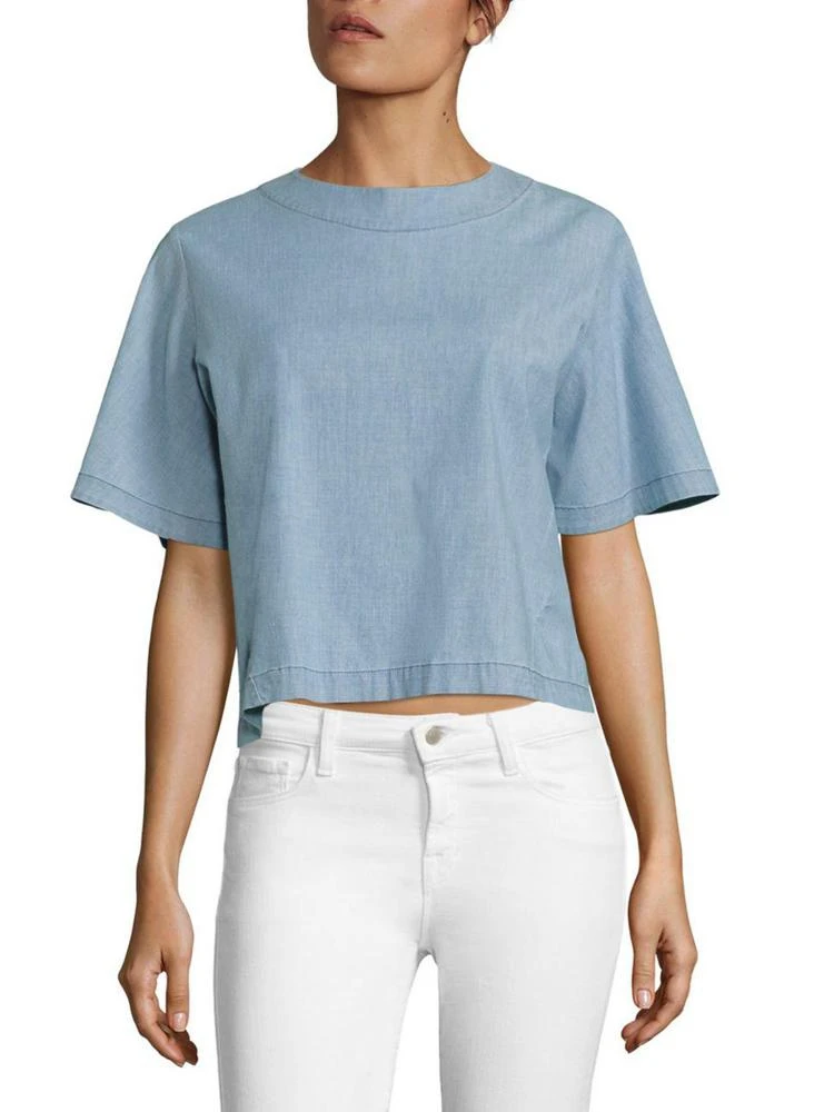 商品J Brand|Archer Short-Sleeve Crop Top,价格¥661,第1张图片