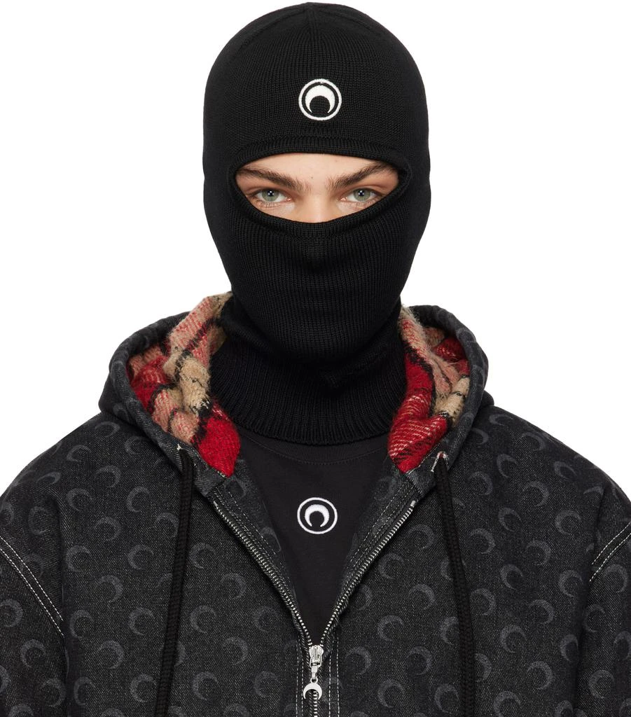 商品MARINE SERRE|黑色 Moon Logo Knit 巴拉克拉法帽,价格¥1719,第1张图片