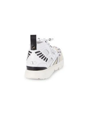 商品Valentino|Men's Textured Lace-Up Sneakers,价格¥3829,第3张图片详细描述