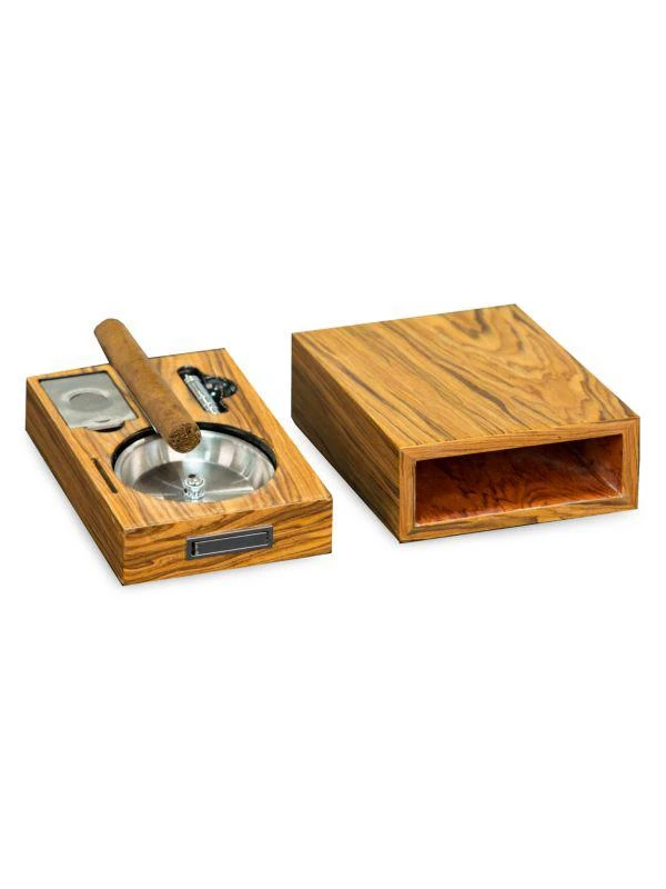 商品Bey-Berk|3-Piece Stainless Steel Cigar Ashtray, Cutter, & Punch Set,价格¥1110,第2张图片详细描述