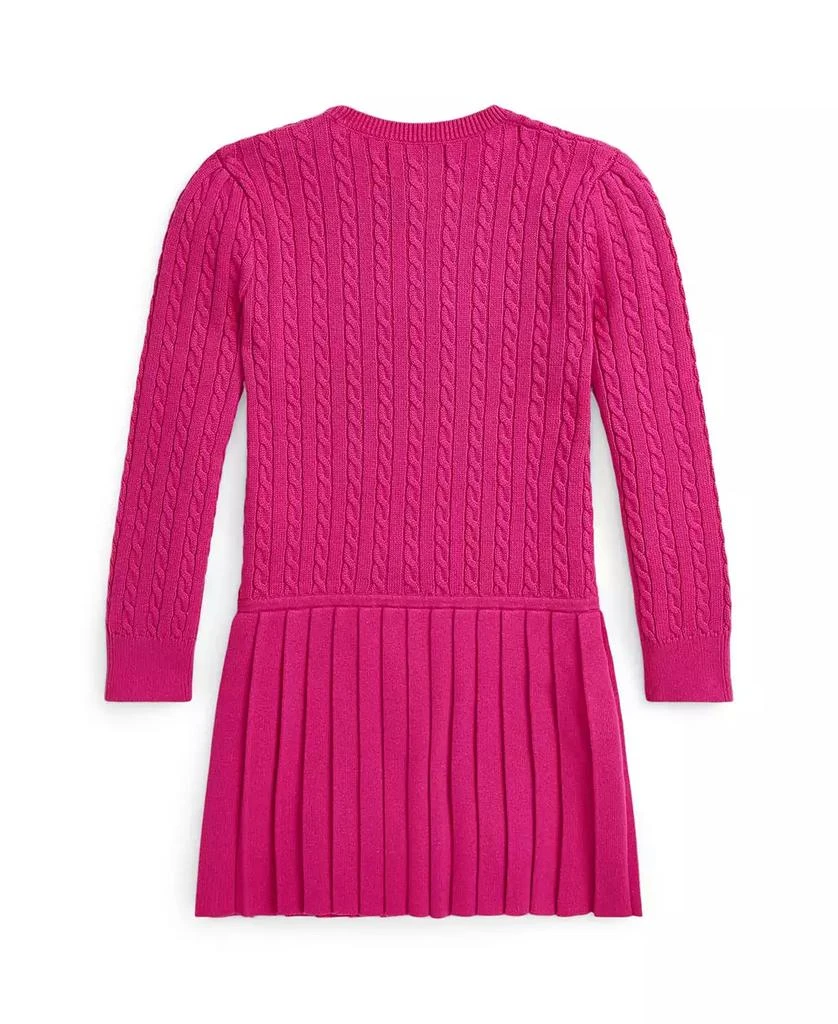 商品Ralph Lauren|Toddler And Little Girls Mini Cable Pleated Cotton Sweater Dress,价格¥470,第2张图片详细描述