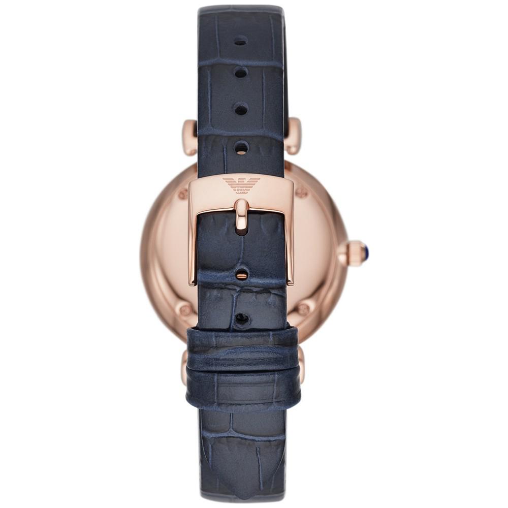 Women's Blue Leather Strap Watch 32mm商品第2张图片规格展示