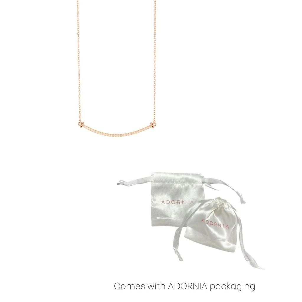 商品ADORNIA|14k Rose Gold Plated Curved Bar Necklace,价格¥111,第3张图片详细描述