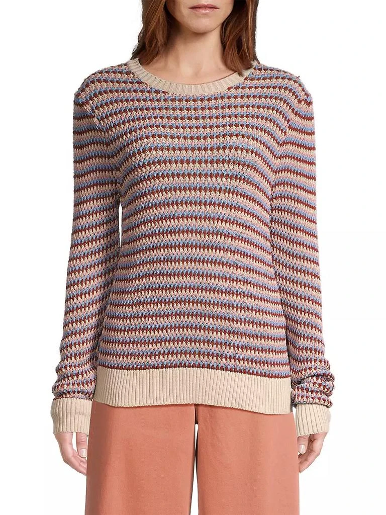 商品Weekend Max Mara|Revere Striped Cotton-Blend Sweater,价格¥2423,第3张图片详细描述