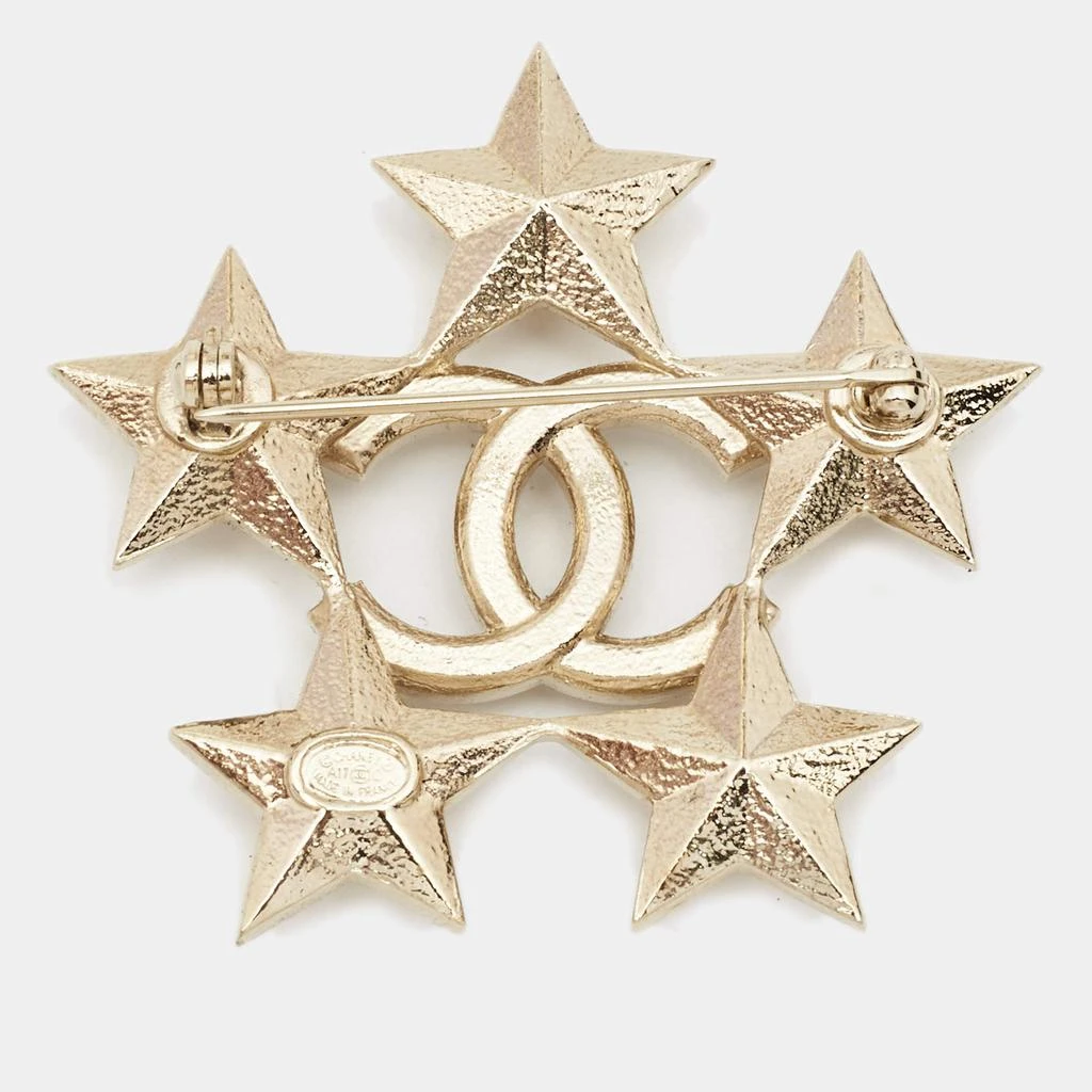 商品[二手商品] Chanel|Chanel Gold Tone Baguette Crystal CC Star Pin Brooch,价格¥3741,第2张图片详细描述