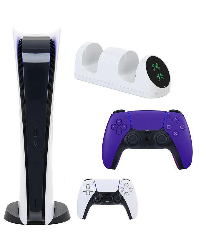 商品SONY|PS5 Digital Console with Extra Purple Dualsense Controller and Dual Charging Dock,价格¥5457,第1张图片