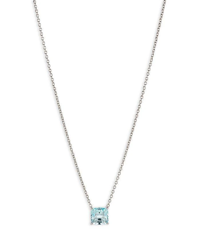 商品Nadri|Modern Love Blue Cubic Zirconia Square Pendant Necklace, 16"-18",价格¥368,第1张图片