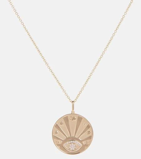 商品Sydney Evan|Evil Eye Luck 14kt yellow gold necklace with diamonds,价格¥15760,第1张图片