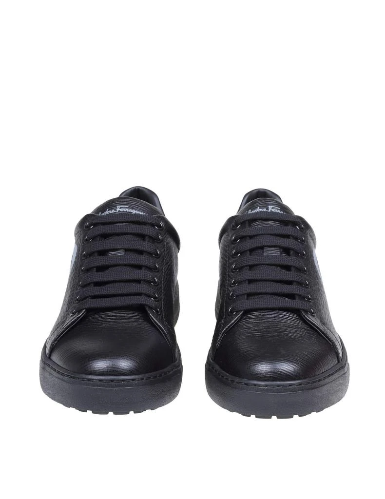 商品Salvatore Ferragamo|Ferragamo Number Sneakers In Black Leather,价格¥2639,第3张图片详细描述