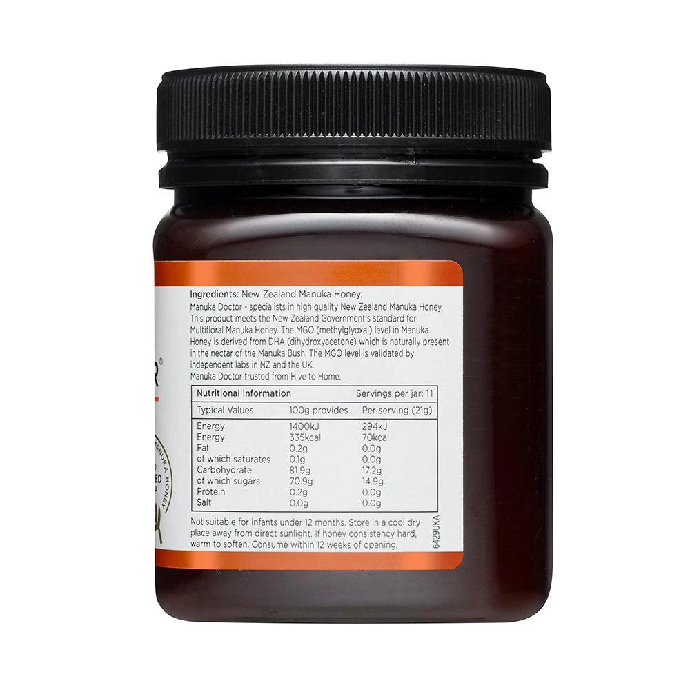 商品Manuka Doctor|55 MGO 麦卢卡蜂蜜 250g,价格¥81,第4张图片详细描述