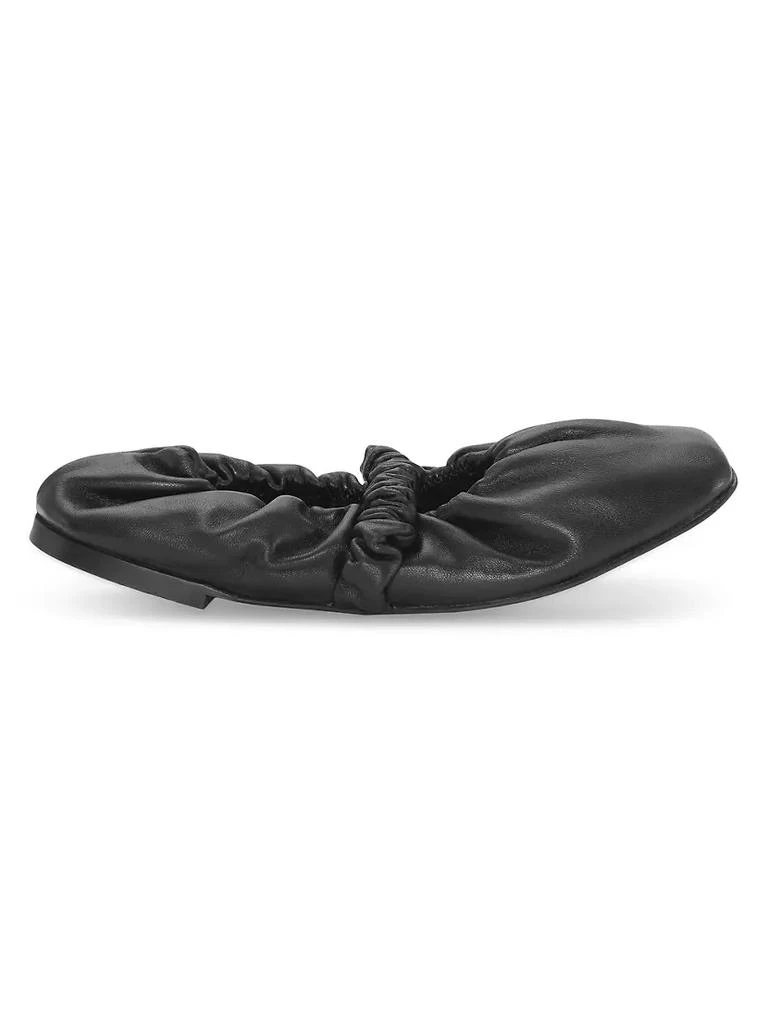 商品Ganni|Scrunchie Leather Ballet Flats,价格¥1529,第1张图片