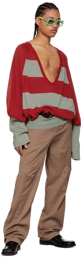 商品Kiko Kostadinov|Red & Grey Haidu Sweater,价格¥1532,第5张图片详细描述