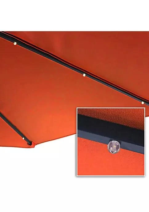 商品belk|Decor 10 Ft Solar Offset Steel Patio Umbrella With Crank   Burnt Orange,价格¥1342,第3张图片详细描述