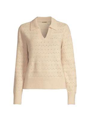 商品Tahari|Eyelet Cashmere Sweater,价格¥981,第7张图片详细描述