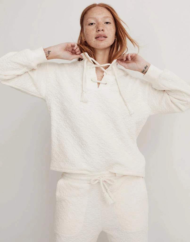 商品Madewell|Quilted-Knit Lace-Up Sweatshirt,价格¥637,第1张图片