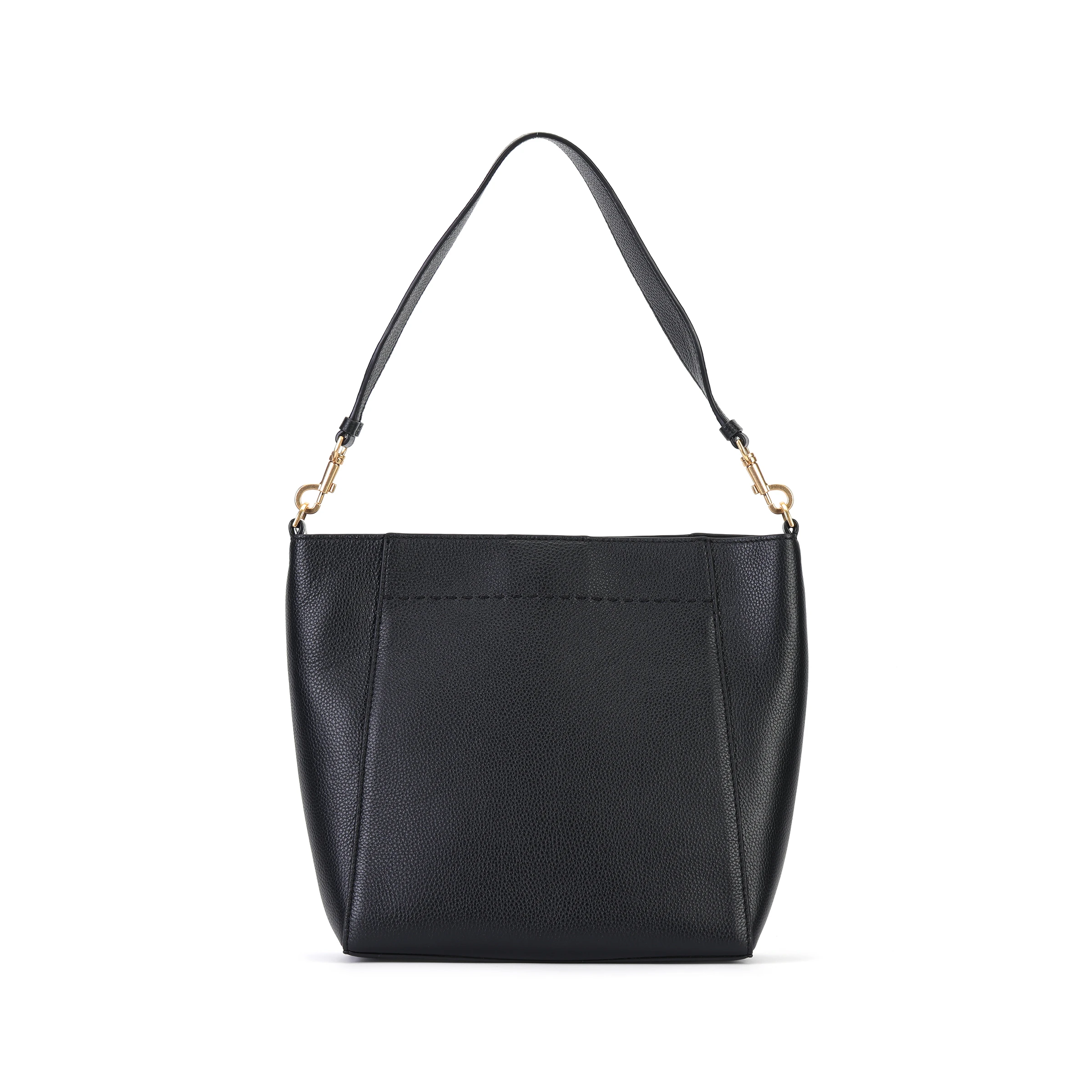 商品[国内直发] Tory Burch|McGraw 荔枝纹大容量 牛皮 Hobo水桶包单肩手提包 大号 女款 黑色,价格¥3767,第4张图片详细描述
