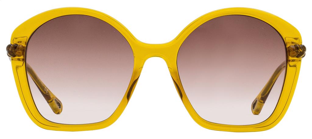 Chloe Women's Geometric Sunglasses CH0003S 004 Amber Yellow 55mm商品第2张图片规格展示