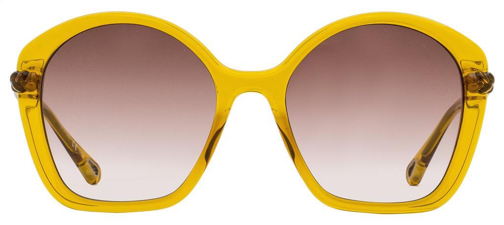 商品Chloé|Chloe Women's Geometric Sunglasses CH0003S 004 Amber Yellow 55mm,价格¥891,第4张图片详细描述