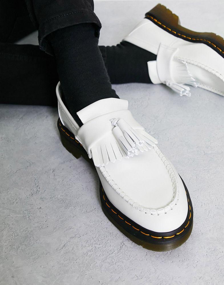 Dr Martens Adrian YS tassel loafers in white smooth商品第4张图片规格展示
