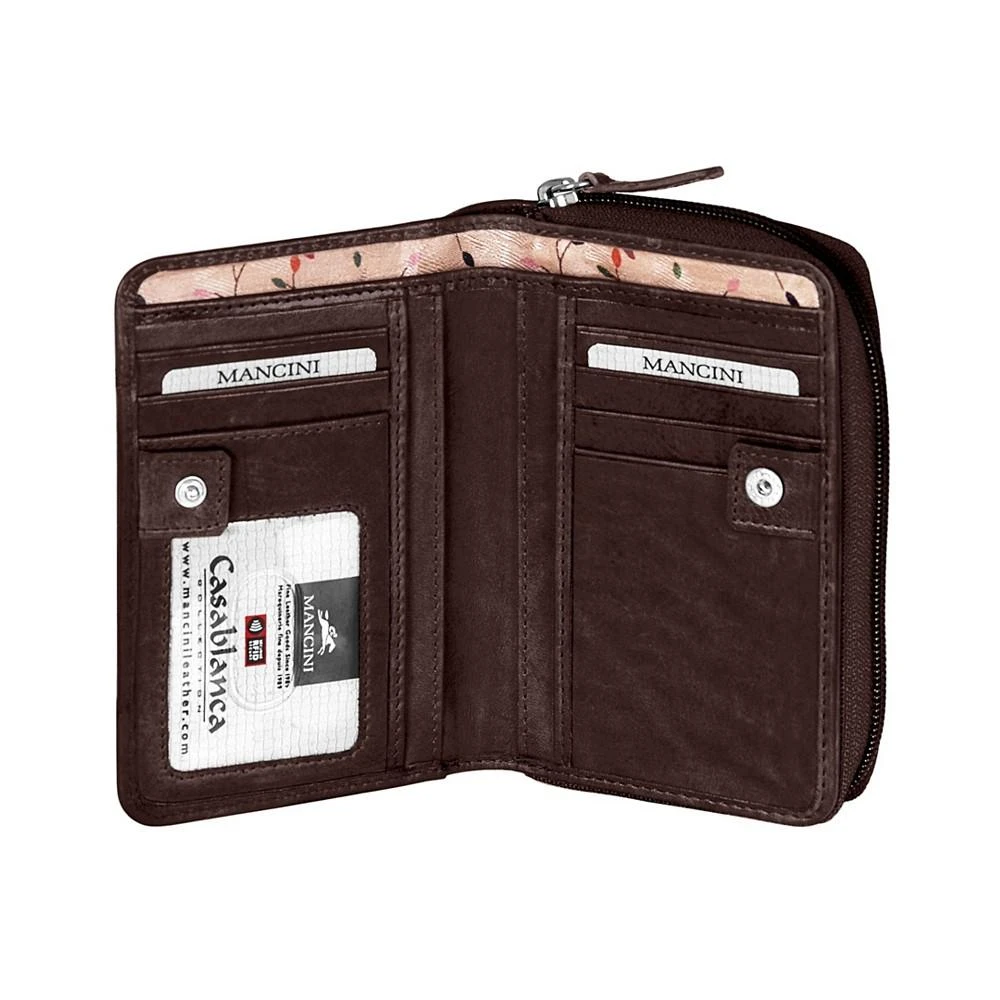 商品Mancini Leather Goods|Casablanca Collection RFID Secure Small Clutch Wallet,价格¥661,第2张图片详细描述