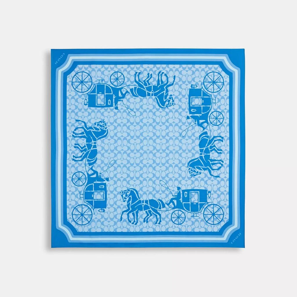 商品Coach|Signature Horse And Carriage Silk Square Scarf,价格¥611,第4张图片详细描述