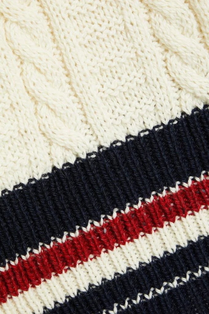 商品Thom Browne|Striped cable-knit wool and mohair-blend sweater,价格¥4858,第4张图片详细描述
