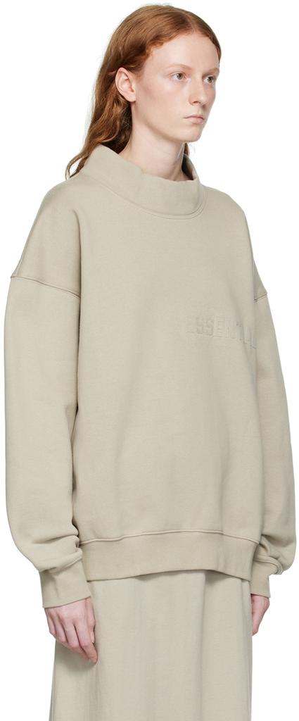 Gray Mock Neck Sweatshirt商品第2张图片规格展示