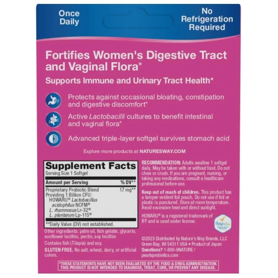 商品Nature's Way|Probiotic Pearls Women's Vaginal & Digestive Health Softgels,价格¥165,第5张图片详细描述