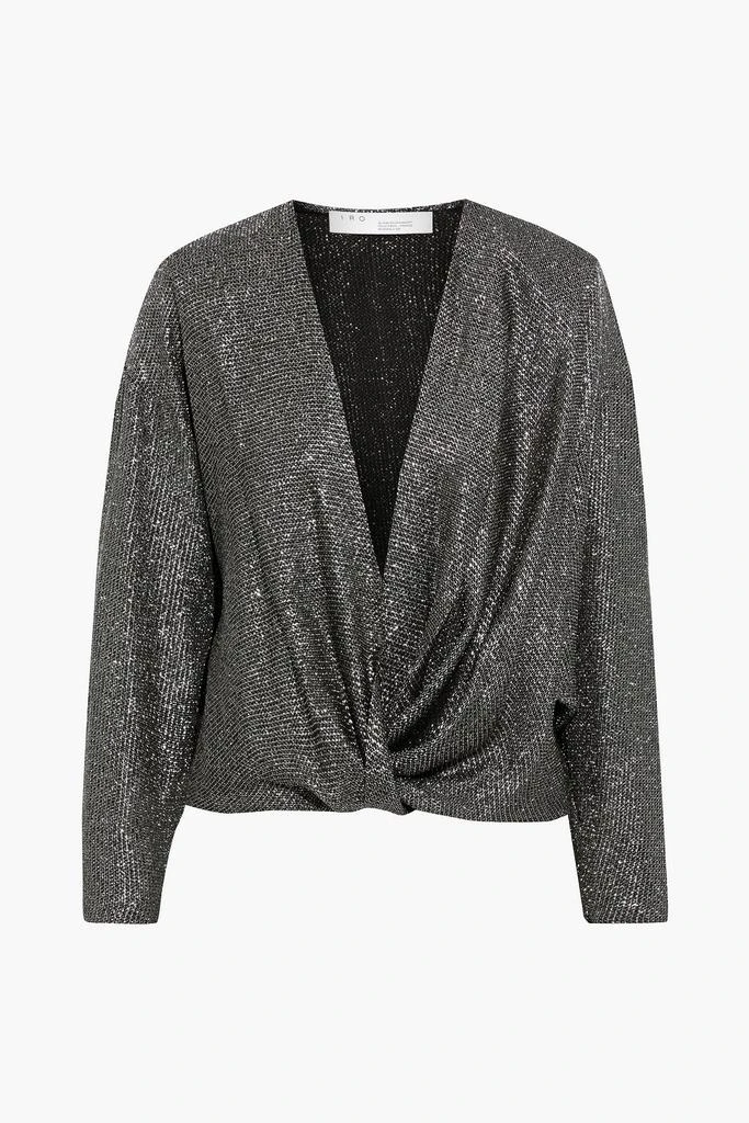 商品IRO|Banjo wrap-effect metallic silk-blend blouse,价格¥1194,第3张图片详细描述