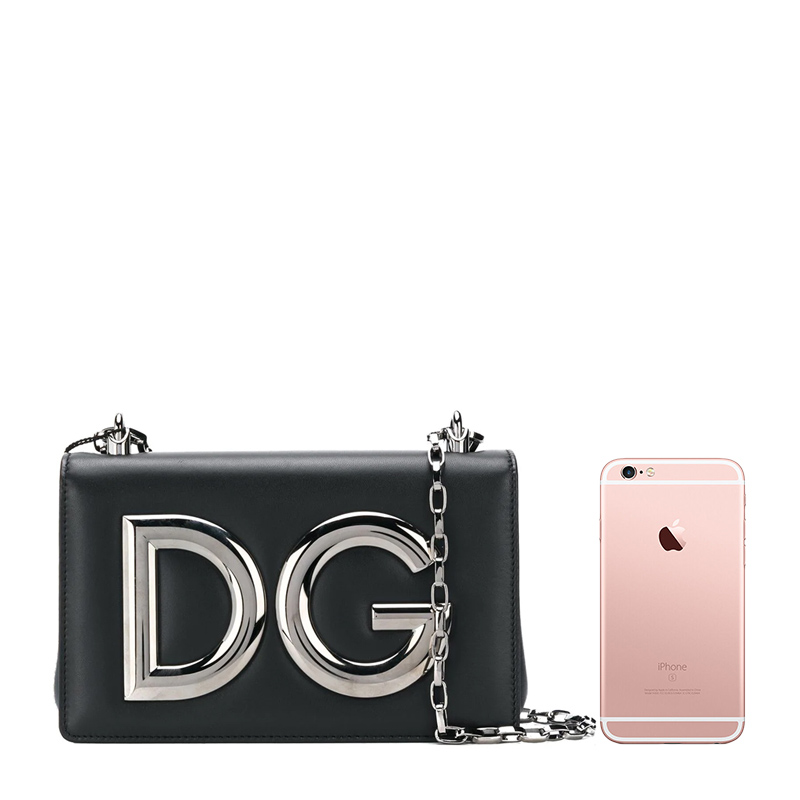 Dolce&Gabbana 杜嘉班纳 女士黑色LOGO翻盖链条包单肩包 BB6498-AI198-80999商品第2张图片规格展示