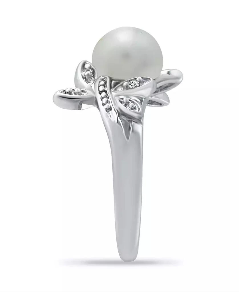 商品Macy's|Imitation Pearl Cubic Zirconia Dragonfly Ring in Silver Plate,价格¥113,第3张图片详细描述