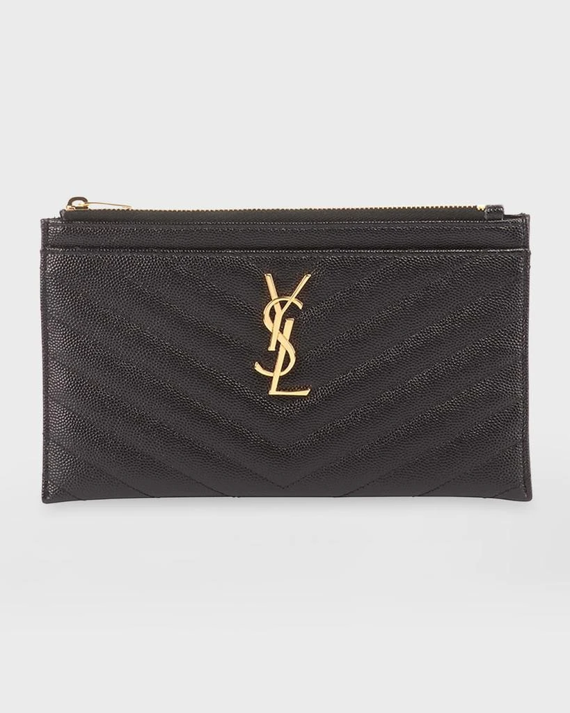 商品Yves Saint Laurent|Small YSL Grain de Poudre Bill Pouch Wallet,价格¥4060,第1张图片