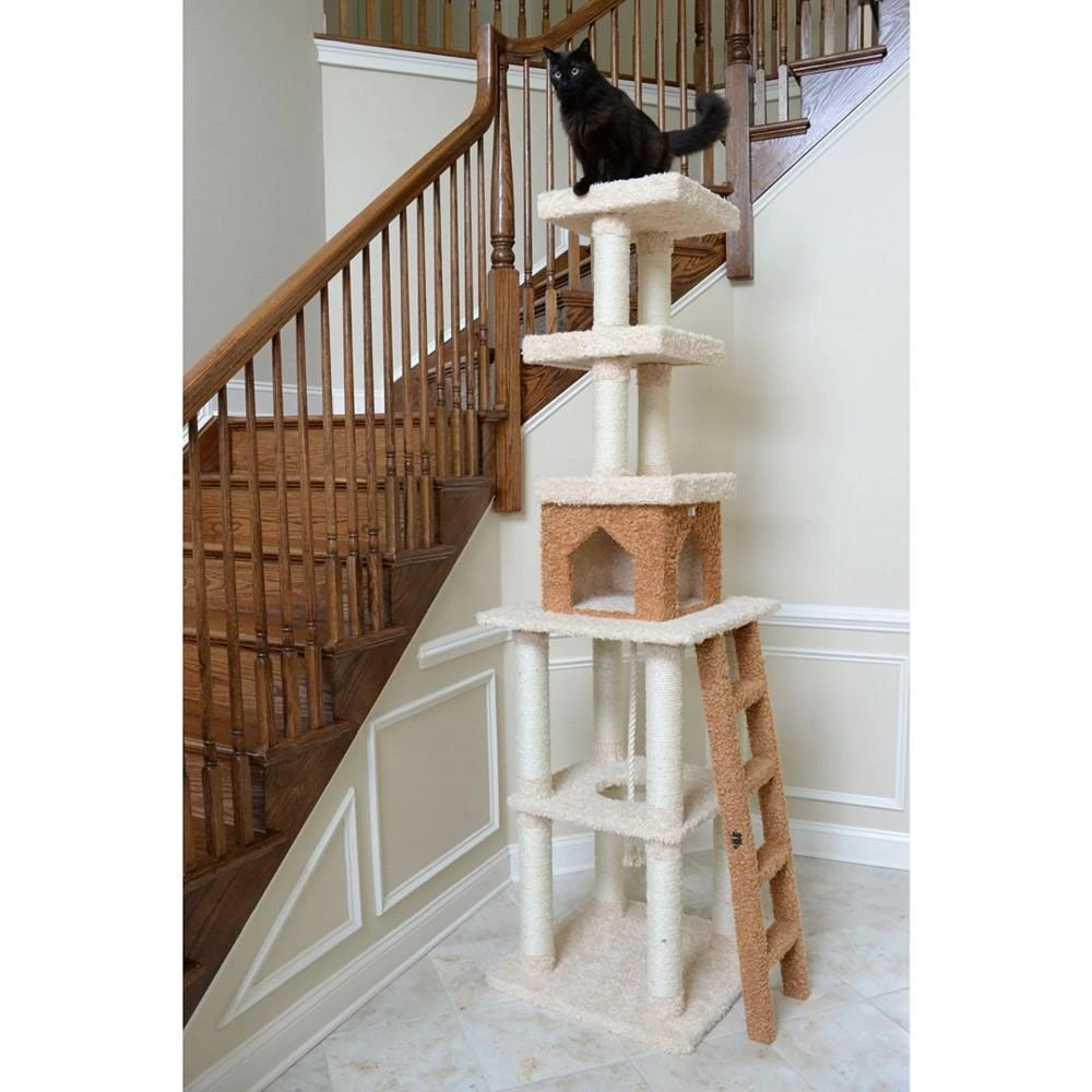 商品Macy's|Multi-Level Real Wood Cat Tower With Condo, Rope Swing, Ladder and 2 Perches,价格¥2662,第4张图片详细描述